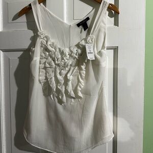 White House Black Market Asymmetrical White Camisole